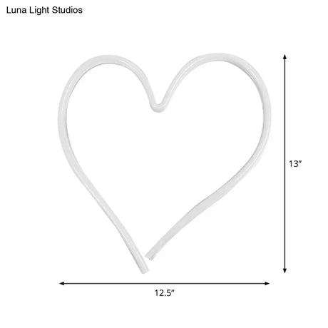 Modern White Led Usb Powered Baby Room Night Lamp With Loving Heart Design