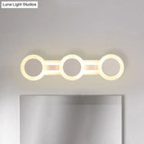 Modern White Led Vanity Light - 16/23.5 Linear Wall Sconce With Acrylic Shade Warm/White 3/4 Lights