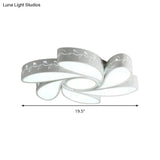 Modern White Metal Hollow Floral Flush Ceiling Light With Led For Bedroom