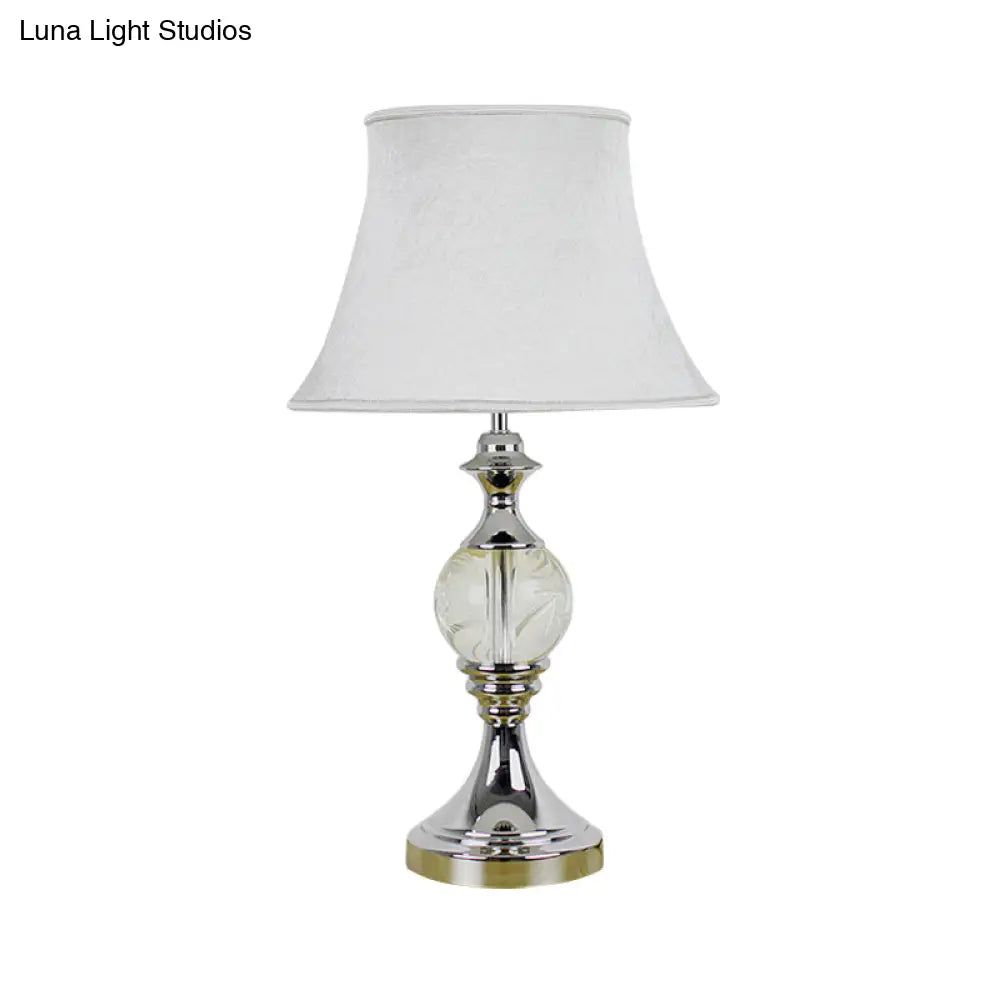 Modern White Reading Book Light With Fabric Shade - 1 Head Study Task Lighting