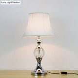 Modern White Reading Book Light With Fabric Shade - 1 Head Study Task Lighting