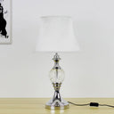 Modern White Reading Book Light With Fabric Shade - 1 Head Study Task Lighting