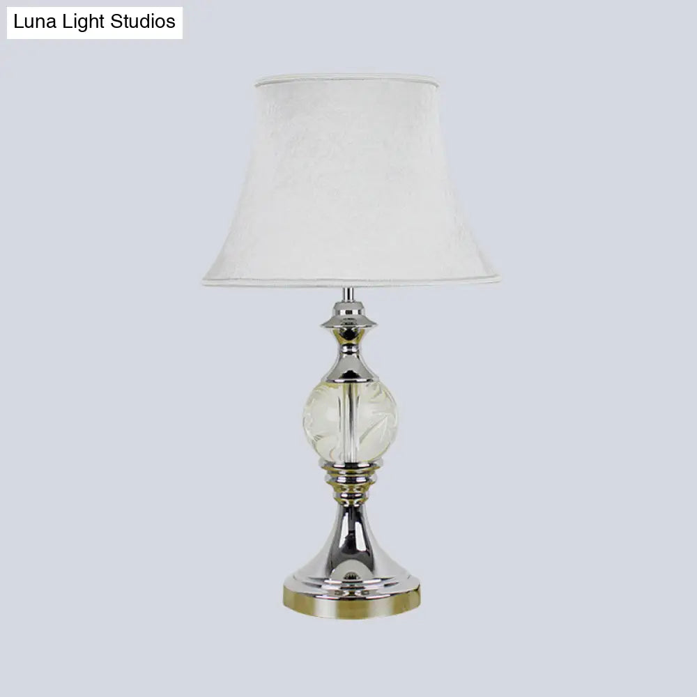 Modern White Reading Book Light With Fabric Shade - 1 Head Study Task Lighting
