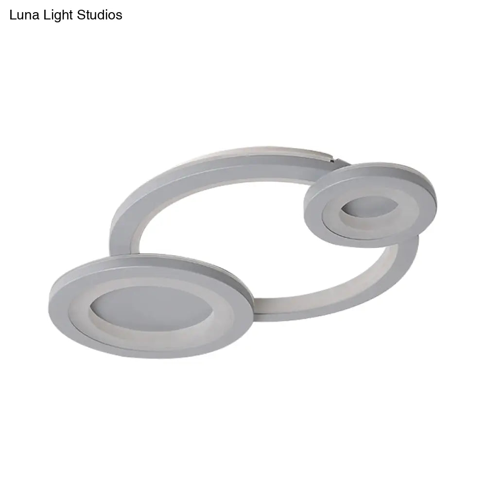 Modern White Ring And Oval Led Ceiling Light For Adult Child Room