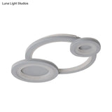 Modern White Ring And Oval Led Ceiling Light For Adult Child Room