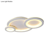 Modern White Ring And Oval Led Ceiling Light For Adult Child Room