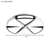 Modern White Round Ceiling Light For Kitchen Metal Flush Mount - 16’/19.5’ Lights With Black Accents