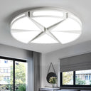 Modern White Round Ceiling Light For Kitchen Metal Flush Mount - 16’/19.5’ Lights With Black
