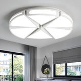 Modern White Round Ceiling Light For Kitchen Metal Flush Mount - 16’/19.5’ Lights With Black