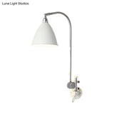 Modern White Sconce With Cone Metal Shade For Bedroom Walls