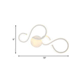 Modern White Spiral Wall Sconce Light With Acrylic Led For Living Room
