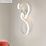 Modern White Spiral Wall Sconce Light With Acrylic Led For Living Room