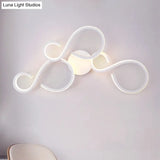 Modern White Spiral Wall Sconce Light With Acrylic Led For Living Room