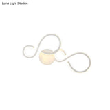 Modern White Spiral Wall Sconce Light With Acrylic Led For Living Room