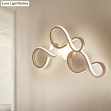 Modern White Spiral Wall Sconce Light With Acrylic Led For Living Room