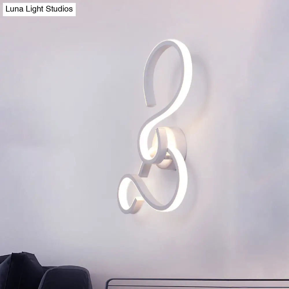 Modern White Spiral Wall Sconce Light With Acrylic Led For Living Room