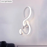 Modern White Spiral Wall Sconce Light With Acrylic Led For Living Room