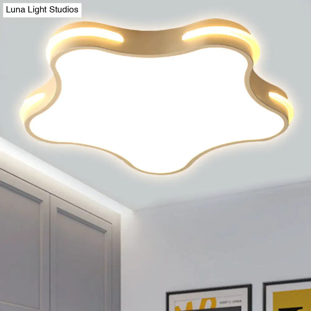 Modern White Star Led Ceiling Lamp For Boys’ Bedroom