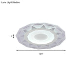 Modern White Sun Ceiling Light For Dining Room With Acrylic Flush Mount Design