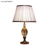 Modern White Tapered Shade Task Lamp For Bedroom