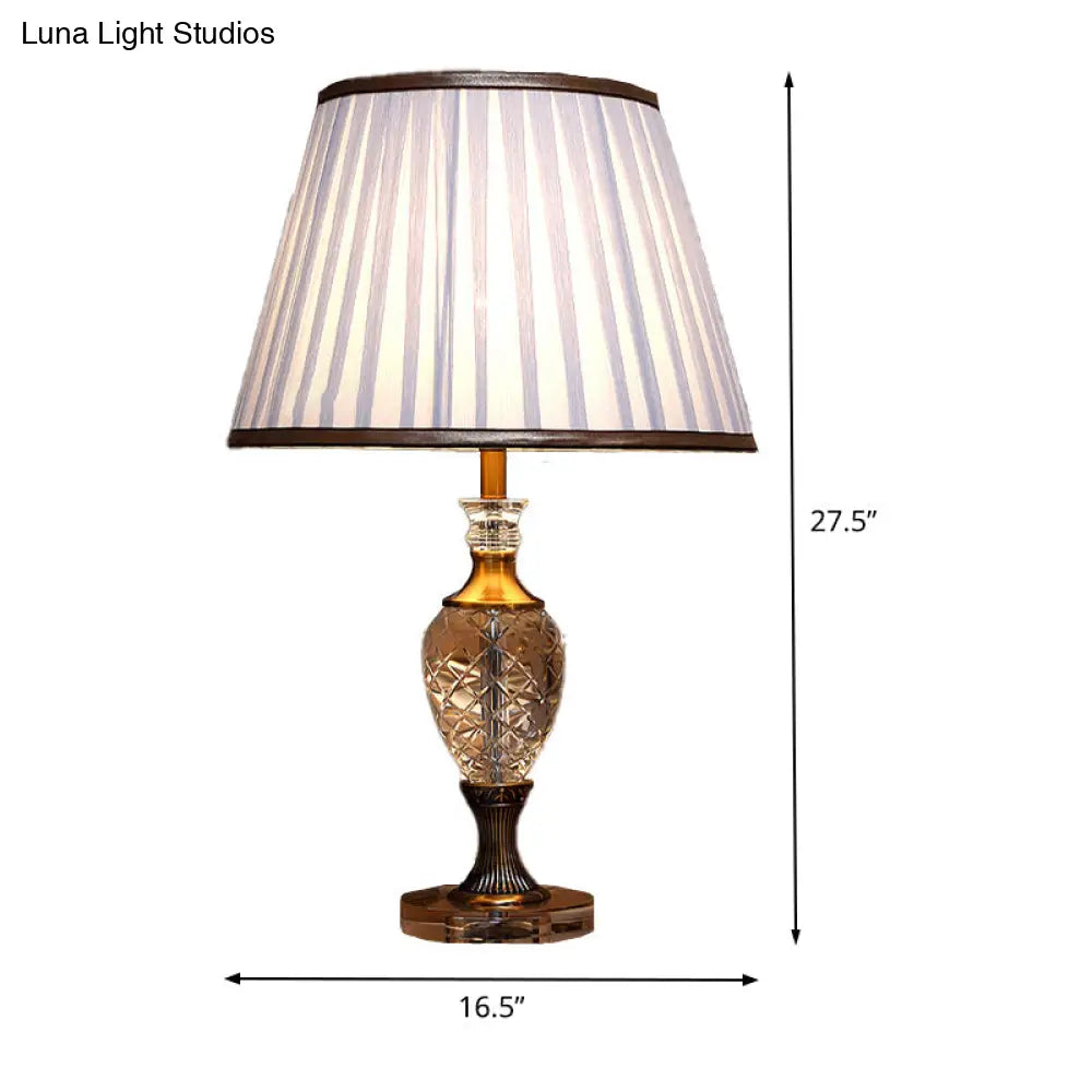 Modern White Tapered Shade Task Lamp For Bedroom
