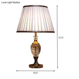 Modern White Tapered Shade Task Lamp For Bedroom