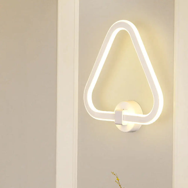 Modern White Triangle Led Acrylic Wall Lamp For Balcony - Mount Sconce