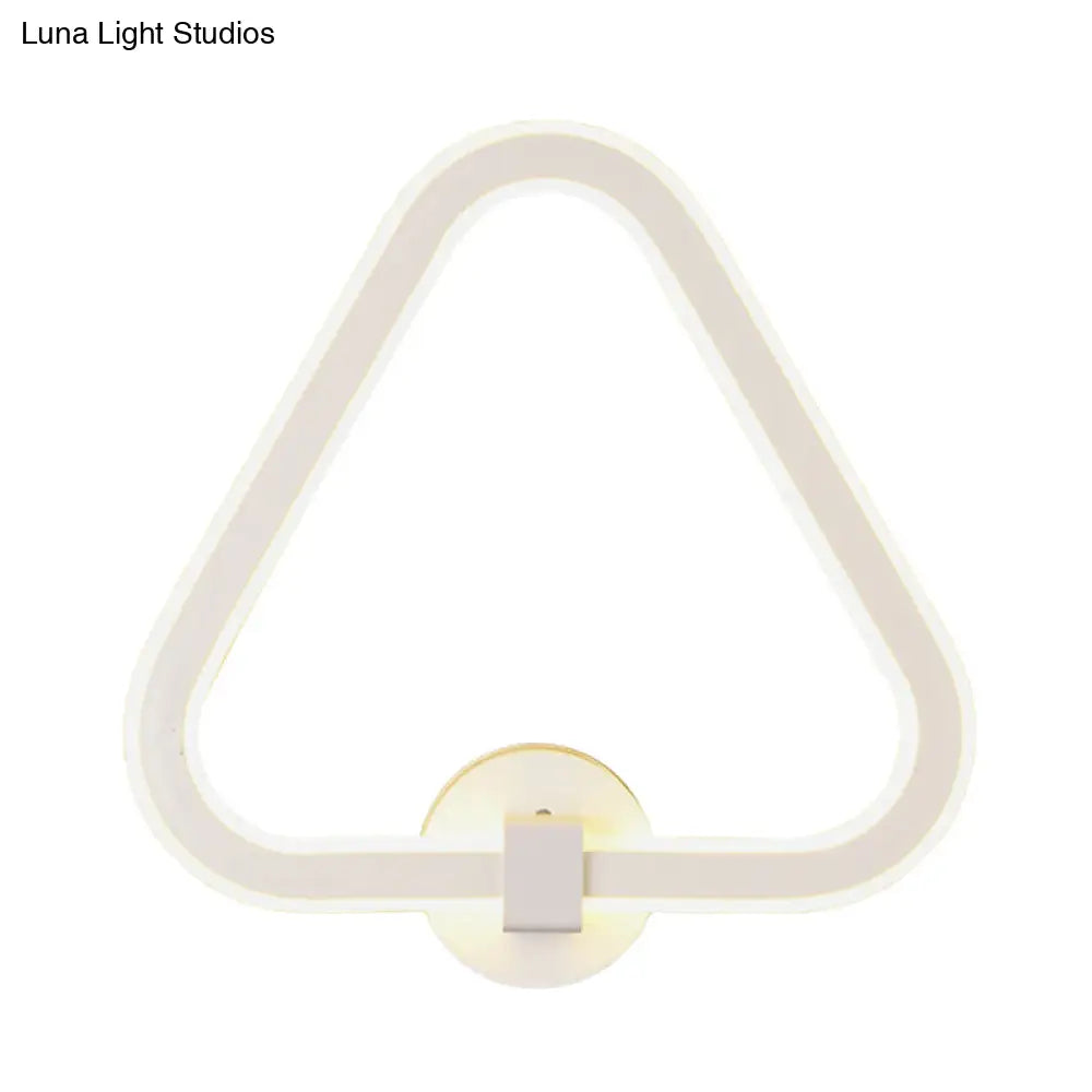 Modern White Triangle Led Acrylic Wall Lamp For Balcony - Mount Sconce