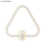 Modern White Triangle Led Acrylic Wall Lamp For Balcony - Mount Sconce