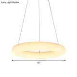 Modern White Vesicle Ring Led Pendant Chandelier Minimalist Acrylic Ceiling Light Over Table -