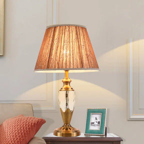 Modern Wide Flare Reading Light - Fabric Shade 1 Head Coffee Nightstand Lamp | Available In 14 Or 16