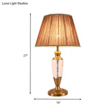 Modern Wide Flare Reading Light - Fabric Shade 1 Head Coffee Nightstand Lamp | Available In 14 Or 16