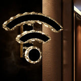 Modern Wifi Wall Mounted Black Crystal Led Sconce With Warm/White Lighting / Warm