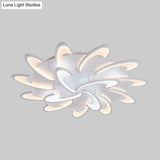 Modern Windmill Flush Ceiling Light - Acrylic Flushmount Fixture For Living Room With Multiple
