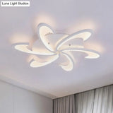 Modern Windmill Flush Ceiling Light - Acrylic Flushmount Fixture For Living Room With Multiple