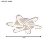 Modern Windmill Flush Ceiling Light - Acrylic Flushmount Fixture For Living Room With Multiple