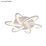 Modern Windmill Flush Ceiling Light - Acrylic Flushmount Fixture For Living Room With Multiple