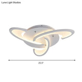 Modern Windmill Flush Ceiling Light - Acrylic Flushmount Fixture For Living Room With Multiple