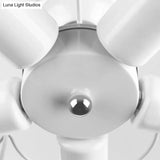 Modern Wire Caged Bloom-Shaped Ceiling Light - 5-Light Semi-Flush Mount In White For Bedroom