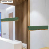 Modern Wood And Metal Rectangle Ceiling Pendant Light - 23.5’/35.5’/47’ Wide 1