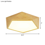 Modern Wood Frame Led Ceiling Light - Beige Warm/White 16.5’/20.5’/24.5’ Wide