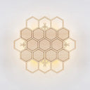 Modern Wood Honeycomb Led Wall Sconce - Warm Light For Balcony Child Bedroom & More