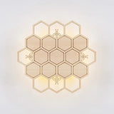 Modern Wood Honeycomb Led Wall Sconce - Warm Light For Balcony Child Bedroom & More