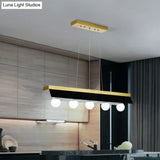Modern Wood Island Billiard Light With Black/White Shade - 3 Or 5 Lights For Restaurant