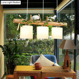 Modern Wood Linear Island Lighting For Restaurants - Natural Light