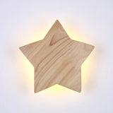 Modern Wood Star Led Wall Sconce - Stylish Contemporary Living Room Lighting
