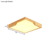 Modern Wooden Led Ceiling Lamp - Single Light Flush Mount Fixture (3 Sizes: 16’/19.5’/23.5’)