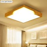 Modern Wooden Led Ceiling Lamp - Single Light Flush Mount Fixture (3 Sizes: 16’/19.5’/23.5’)