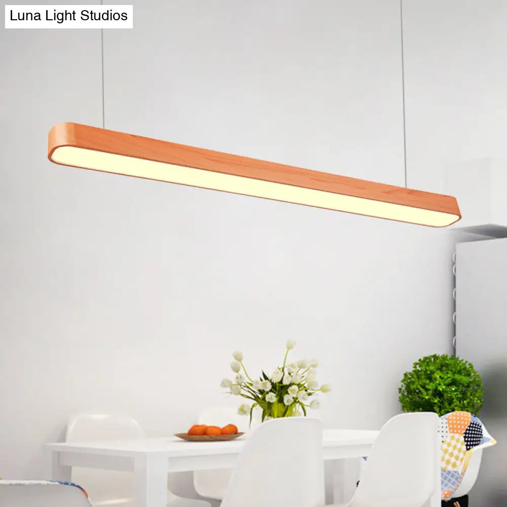 Modern Wooden Pendant Light With Led Available In 3 Sizes And Colors