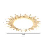 Modern Wooden Round Flush Ceiling Light For Dining Room Décor